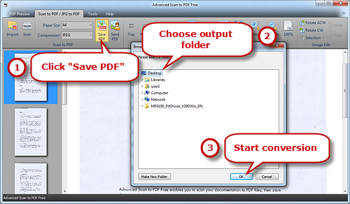 Set the output settings and save